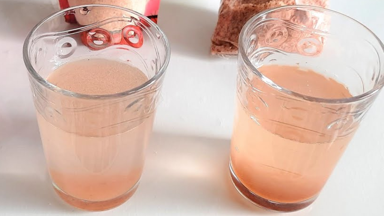Ingredients for the pink salt trick recipe laid out on a table